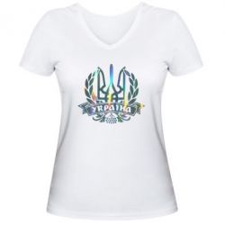 Жіноча футболка з V-подібним вирізом Вінок з гербом Голограма