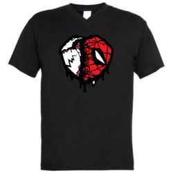 Мужская футболка  с V-образным вырезом Venom and spiderman - PrintSalon