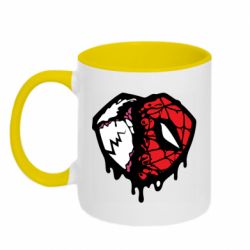 Чашка двухцветная 320ml Venom and spiderman - PrintSalon
