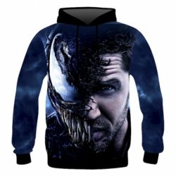 Мужское 3D худи Venom face Tom Hardy - PrintSalon