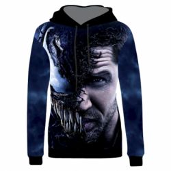 Жіноче 3D худі Venom face Tom Hardy-PrintSalon Жіноче 3D худі Venom face Tom Hardy