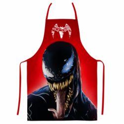 Фартух з 3D принтом Venom on a red background-PrintSalon Фартух з 3D принтом Venom on a red background
