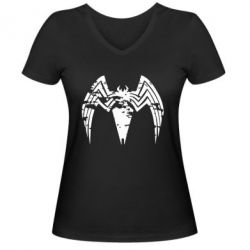 Жіноча футболка з V-подібним вирізом Venom Spider - PrintSalon