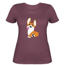 Женская футболка Веселый корги
