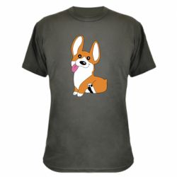 Камуфляжная футболка Веселый корги - PrintSalon