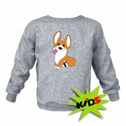 Детский свитшот Веселый корги - PrintSalon