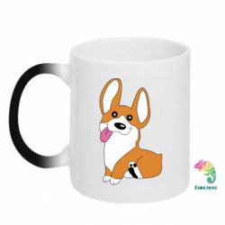 Чашка-хамелеон Веселый корги - PrintSalon