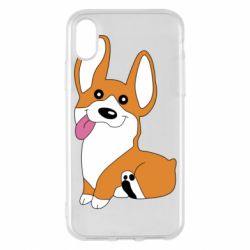 Чехол для iPhone X/Xs Веселый корги - PrintSalon
