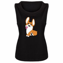 Женская майка Веселый корги