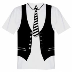 Чоловіча футболка 3D Vest and tie - PrintSalon