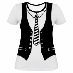 Жіноча 3D футболка Vest and tie - PrintSalon