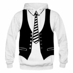 Чоловіче 3D худі Vest and tie - PrintSalon