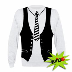 Дитячий 3D світшот Vest and tie - PrintSalon