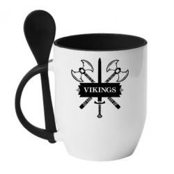 Чашка з ложкою Вікінги меч - PrintSalon
