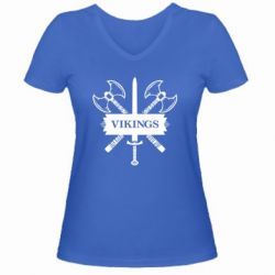 Жіноча футболка з V-подібним вирізом Вікінги меч - PrintSalon