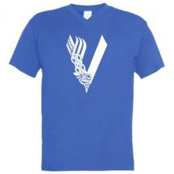 Мужская футболка  с V-образным вырезом Викинги - PrintSalon