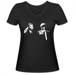 Женская футболка с V-образным вырезом Vincent and Jules - PrintSalon