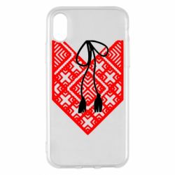 Чехол для iPhone X/Xs Вишиванка з зав'язкою - PrintSalon