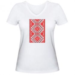 Женская футболка с V-образным вырезом Вишиванка - PrintSalon