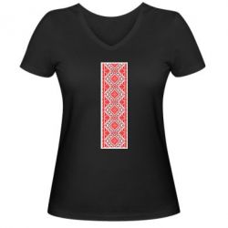 Женская футболка с V-образным вырезом Вишиванка - PrintSalon