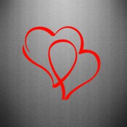 Наклейка Влюбленные сердца - PrintSalon