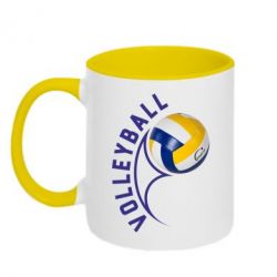 Чашка двухцветная 320ml Волейбол - PrintSalon