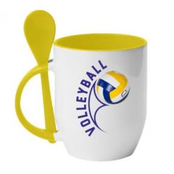 Чашка с ложкой Волейбол - PrintSalon
