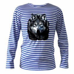Тельняшка с длинным рукавом Волк гравюра - PrintSalon