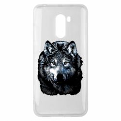 Чехол для Xiaomi Pocophone F1 Волк гравюра - PrintSalon