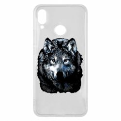 Чехол для Huawei P Smart Plus 2018 Волк гравюра - PrintSalon