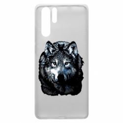 Чехол для Huawei P30 Pro Волк гравюра - PrintSalon