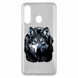 Чехол для Samsung M40 Волк гравюра - PrintSalon