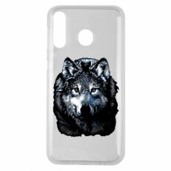 Чехол для Samsung M30 Волк гравюра - PrintSalon
