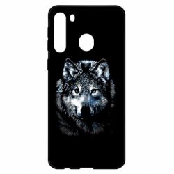 Чехол для Samsung A21 Волк гравюра - PrintSalon