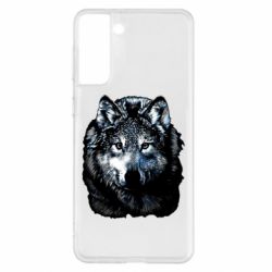 Чехол для Samsung S21+ Волк гравюра - PrintSalon