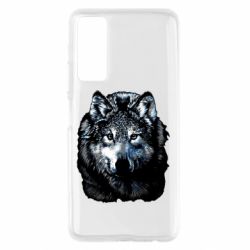 Чехол для Huawei P Smart 2021 Волк гравюра - PrintSalon