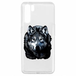 Чехол для Oppo A91/Reno3 Волк гравюра - PrintSalon