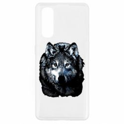 Чехол для Oppo Find X2 Волк гравюра - PrintSalon