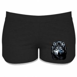 Женские шорты Волк гравюра - PrintSalon