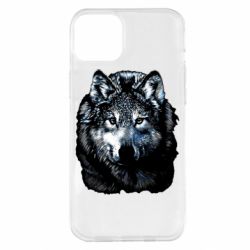 Чехол для iPhone 14 Plus Волк гравюра - PrintSalon