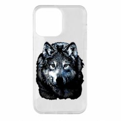 Чехол для iPhone 14 Pro Max Волк гравюра - PrintSalon