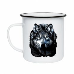 Кружка эмалированная Волк гравюра - PrintSalon