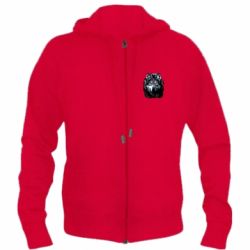 Мужское худи на молнии Волк гравюра - PrintSalon