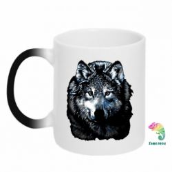 Чашка-хамелеон Волк гравюра - PrintSalon