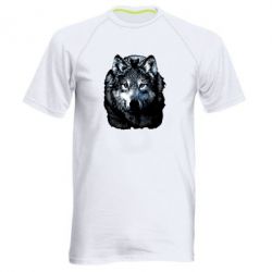 Мужская футболка для спорта Волк гравюра - PrintSalon