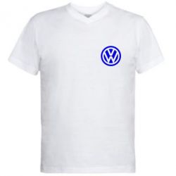 Мужская футболка  с V-образным вырезом Volkswagen Logo - PrintSalon