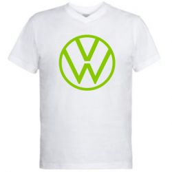 Мужская футболка  с V-образным вырезом Volkswagen new logo - PrintSalon