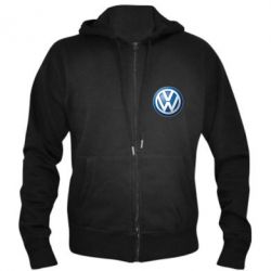 Мужское худи на молнии Volkswagen Small Logo - PrintSalon