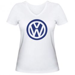 Женская футболка с V-образным вырезом Volkswagen - PrintSalon