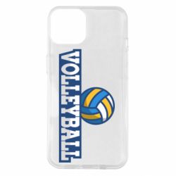 Чехол для iPhone 14 Volleyball text and ball
